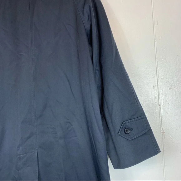 Burberry London Trench Coat Blue Navy Check Plaid Button Front Women's Size 6 - Picture 8 of 16